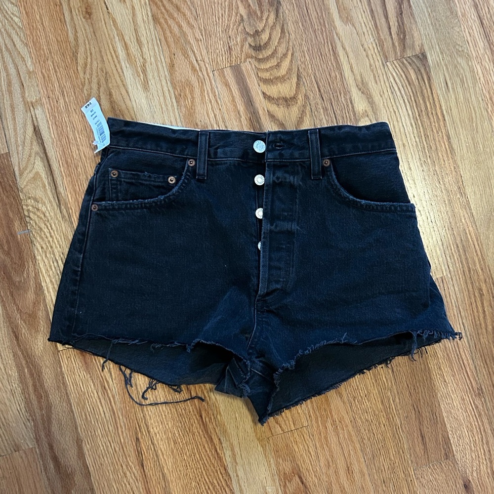 Agolde Black Jean Shorts - Picture 2 of 5